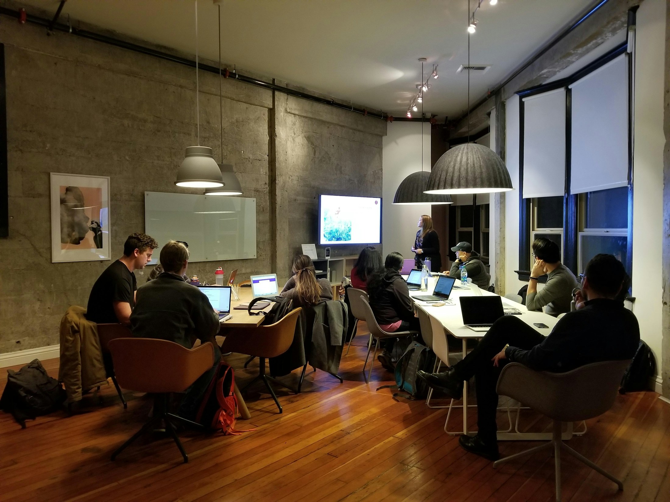 A team working together in a software planning session